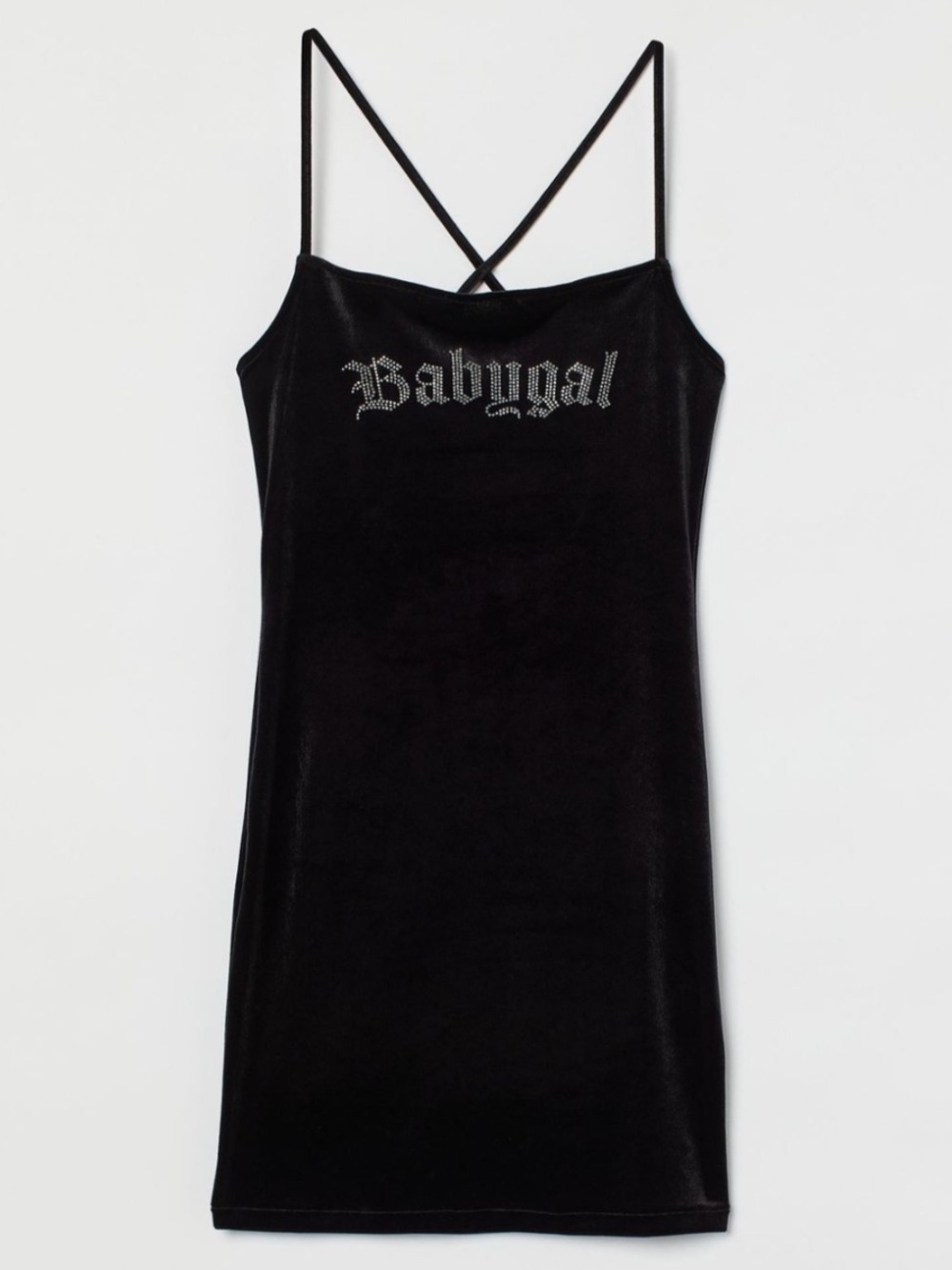 H&M babygal Black Velvet Slip Dress Spaghetti Straps S night out alternatives